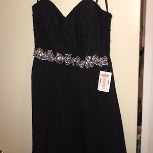 Black Strapless Cocktail Dress